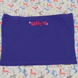 Purple "crazy af" tube top